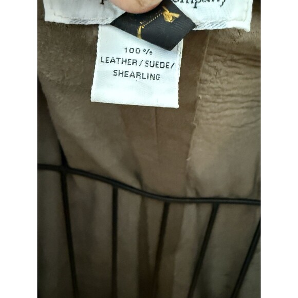 FRENCH CREEK L Womens Tan Jacket Suede Shearling Leather Jacket Coat - Picture 6 of 7